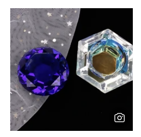 HOLOGRAPHIC CRYSTAL DAPPEN DISH FOR NAIL LIQUIDS & POWDERS