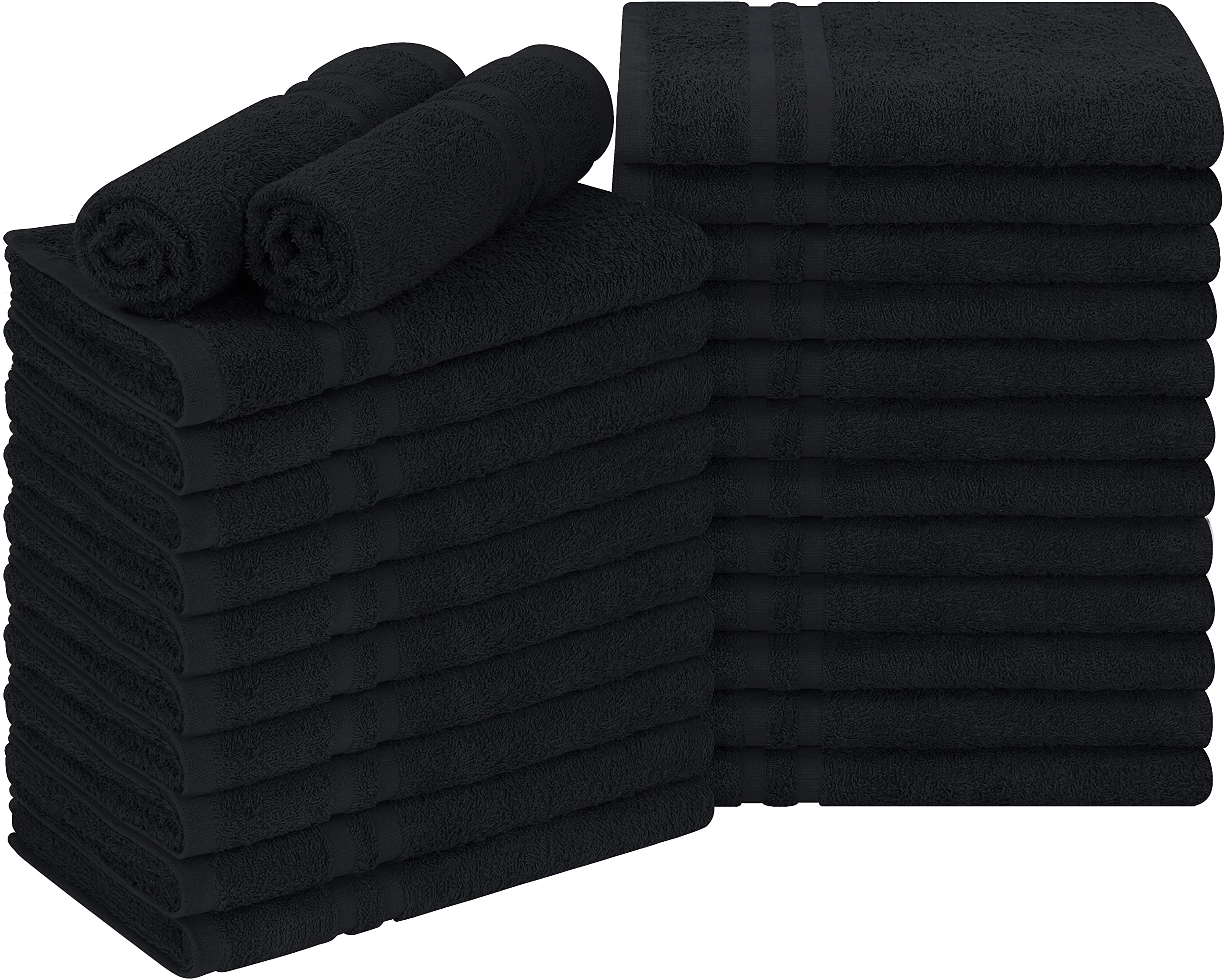 Extreme+ 100% Cotton Towel - Black 16x29 - Pack of 12 (3Lbs)
