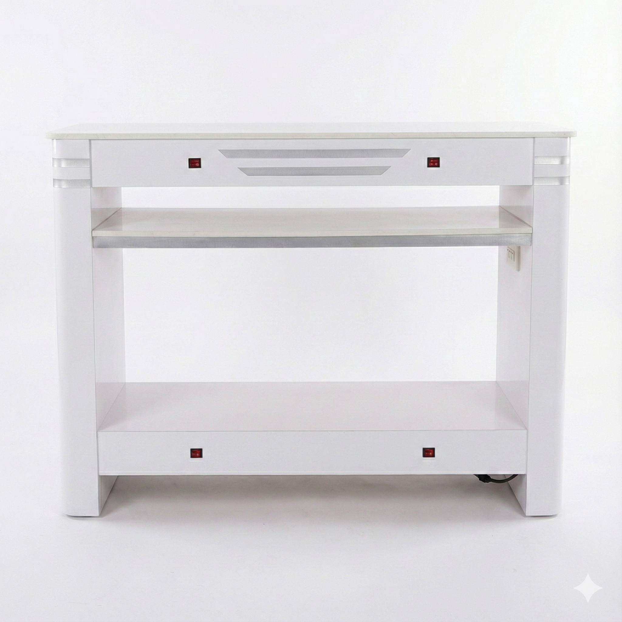 Nail Dryer Table - WSSL01 - White Shiney Silver