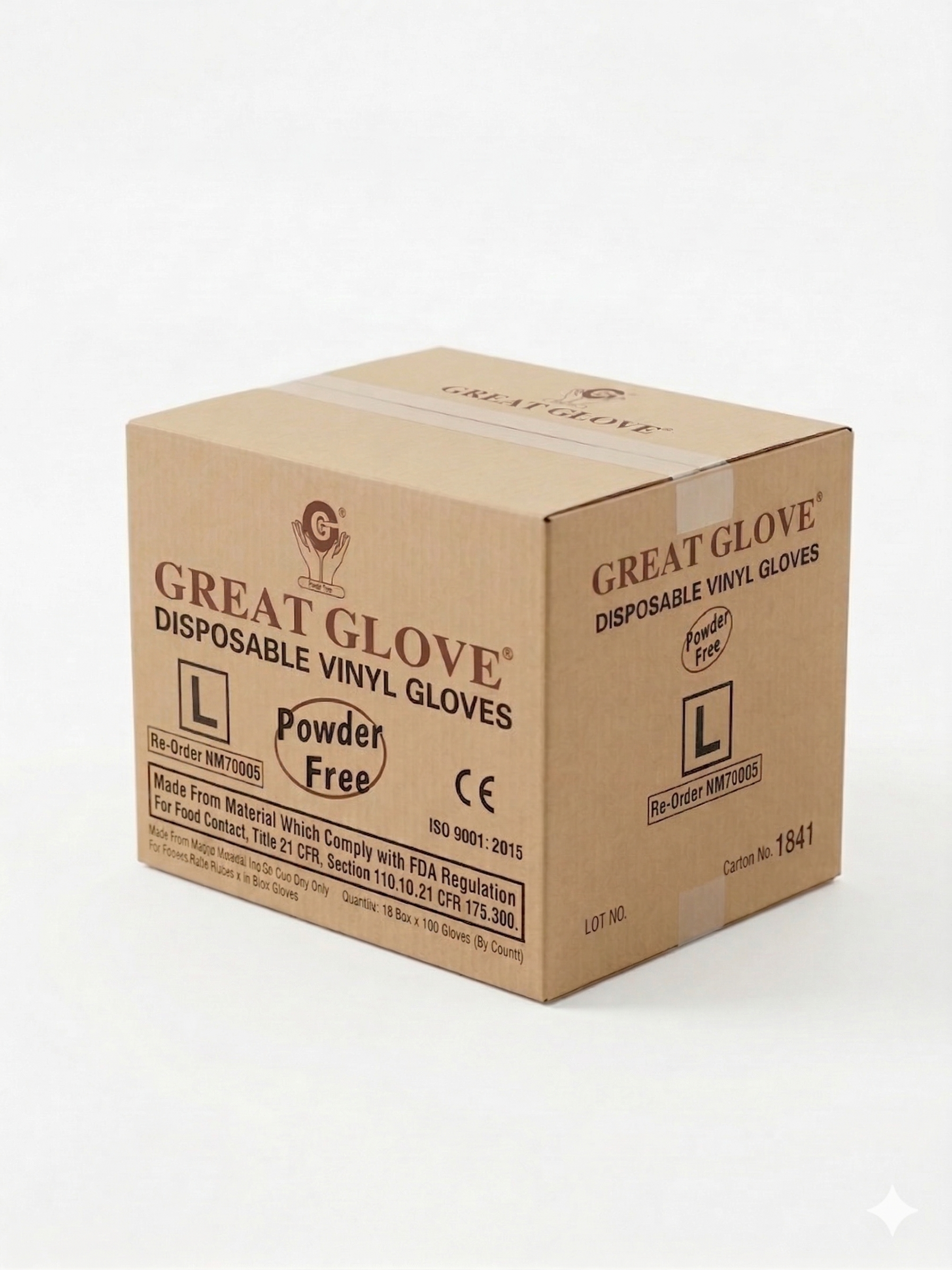 Top Glove Clear Vinyl Gloves Size L - Case of 10