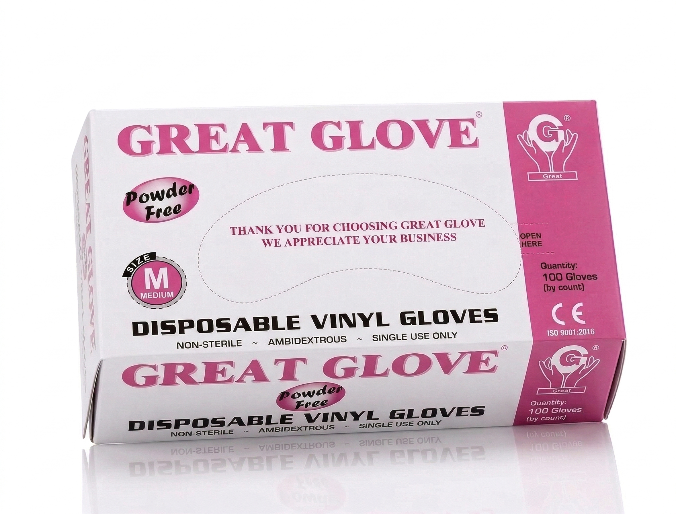 Top Glove Clear Vinyl Gloves size M - Box of 100pcs