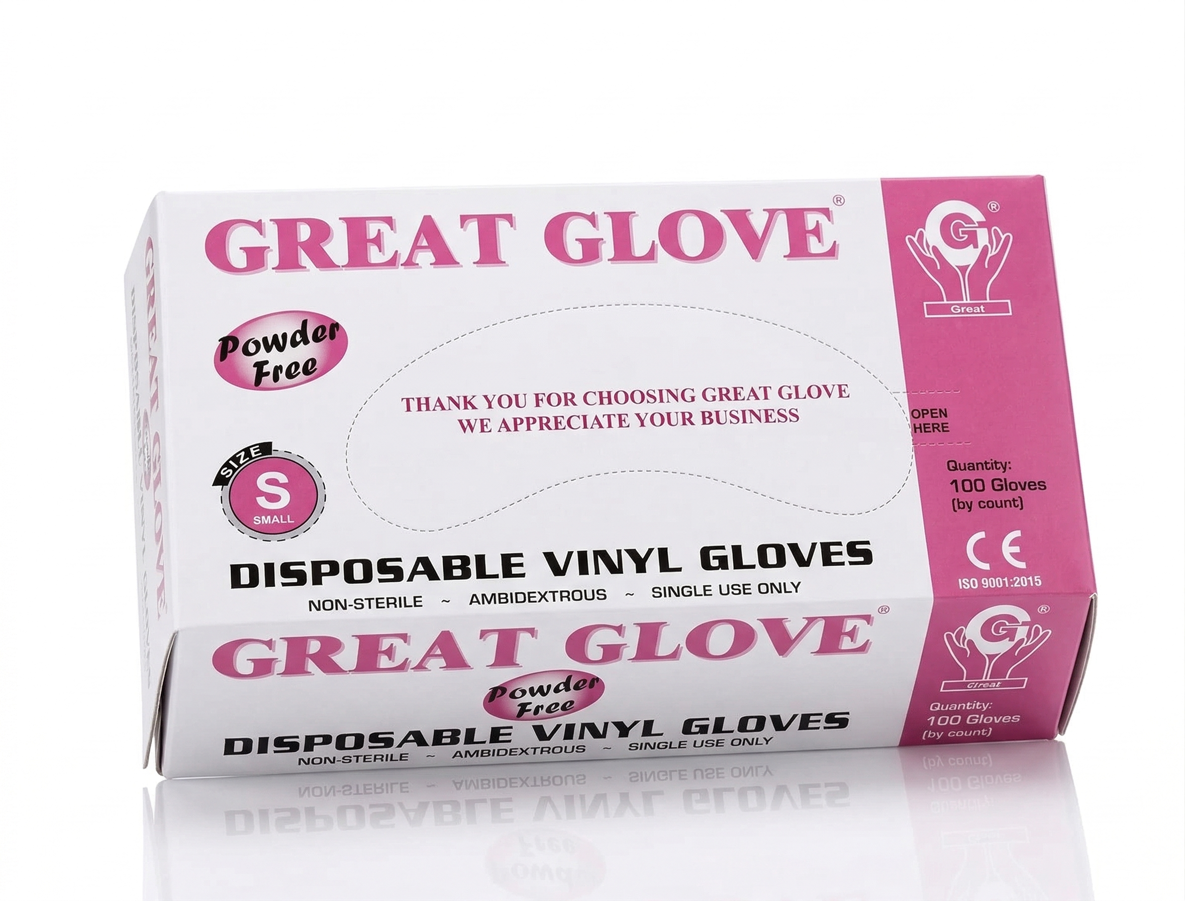 Top Glove Clear Vinyl Gloves Size S - Box of 100pcs