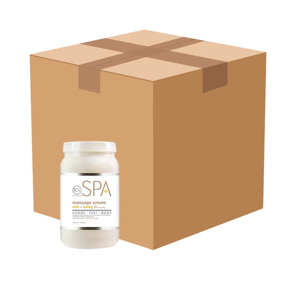 BCL Spa Massage Cream Milk + Honey with White Chocolate (128 oz) - Case of 4