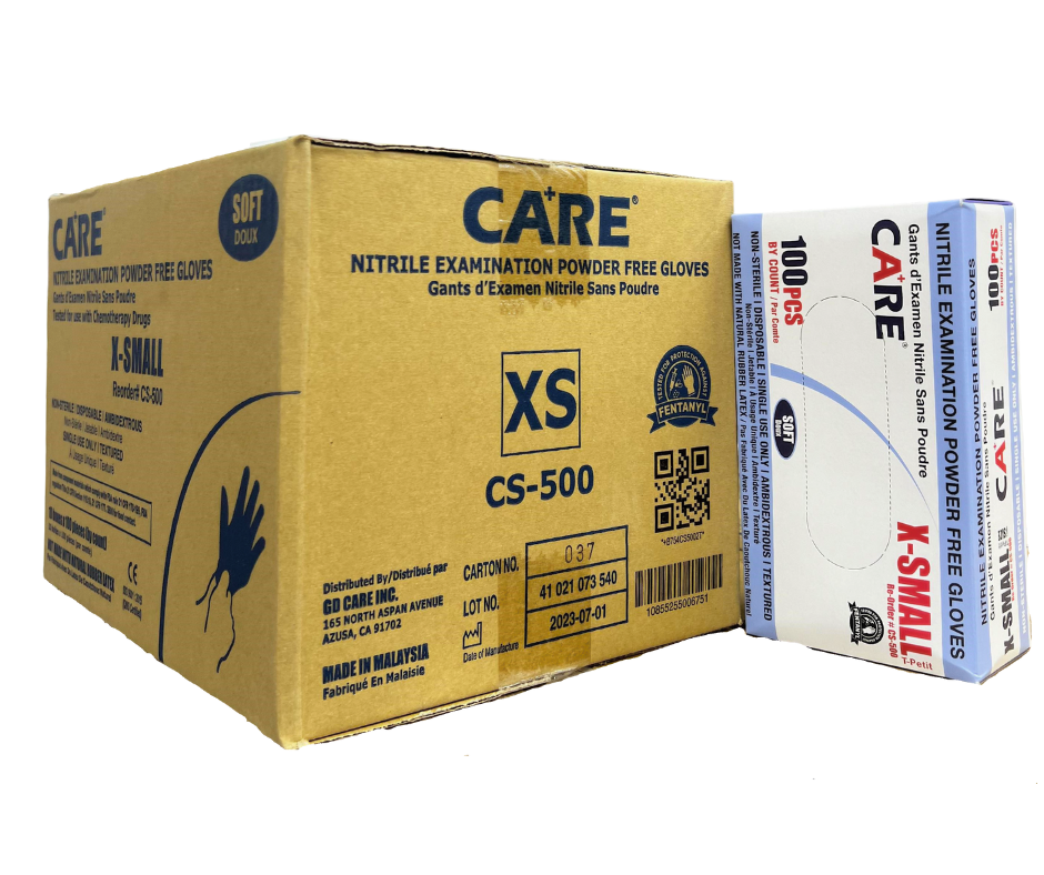 GLOVE CARE Powder Free Nitrile Gloves Size XSmall - Box