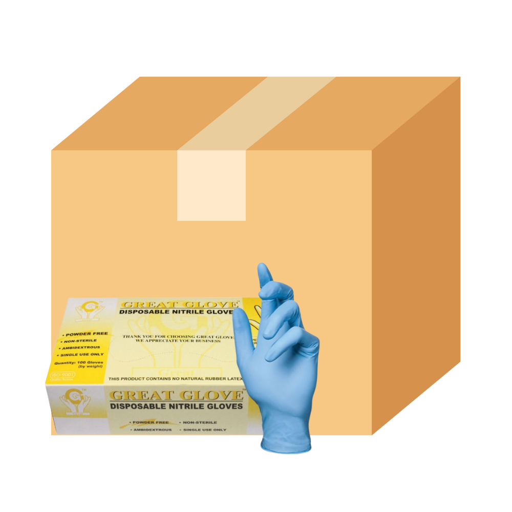 Great Latex Gloves, Disposable Nitril Gloves - M - Case of 10