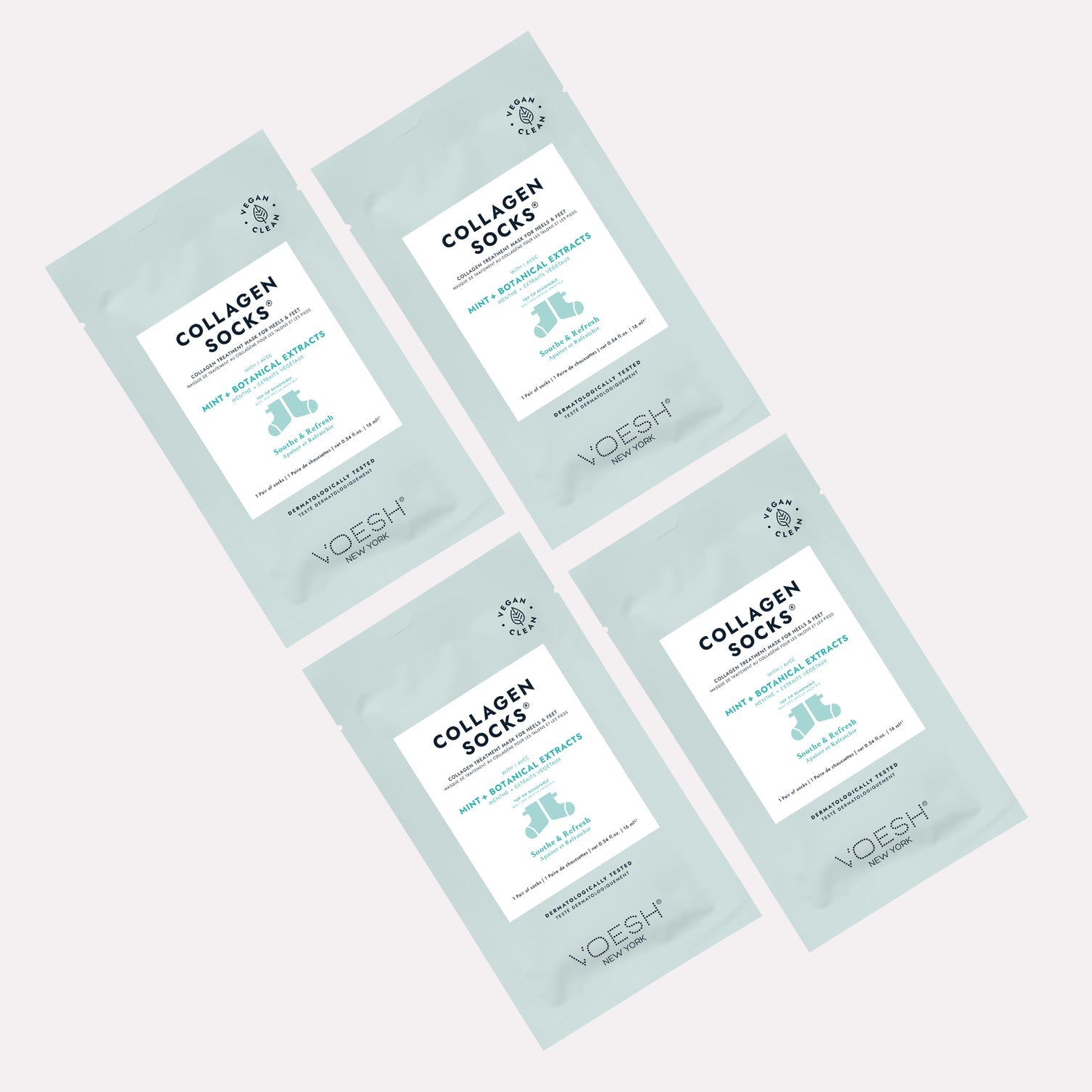 Voesh Deluxe Pedicure Collagen SOCKS - Mint & Botan - Kit