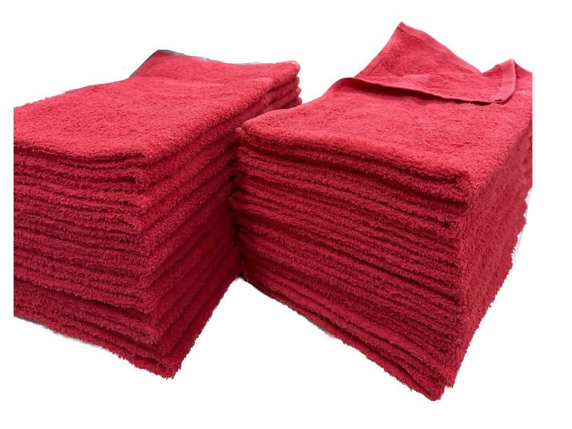 Nail Salon Towels - Red / 16x27 / 100% Cotton, 3LBS per dozen
