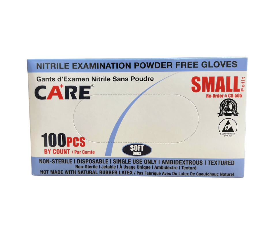 GLOVE CARE Powder Free Nitrile Gloves Size Small - Box