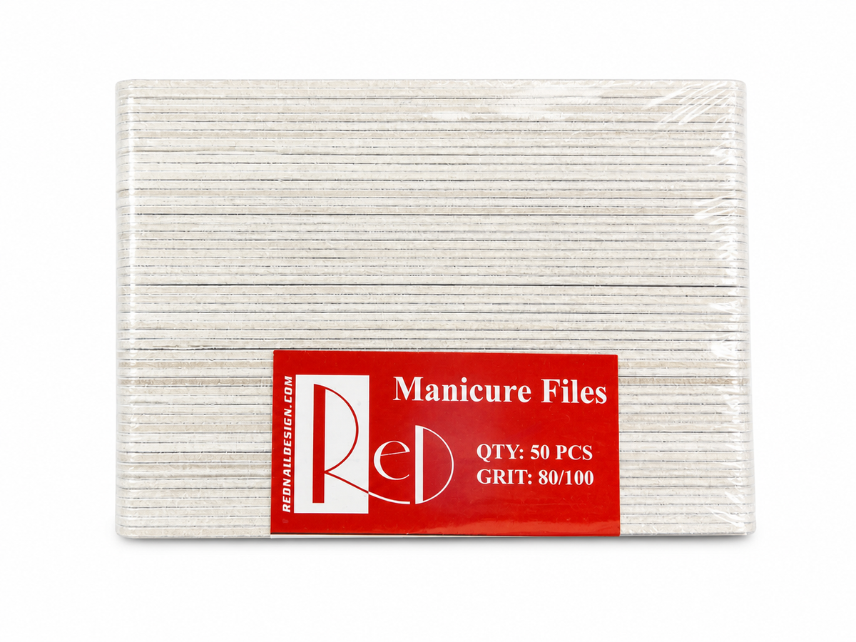 RED nail file 80/100 white - Pack of 50