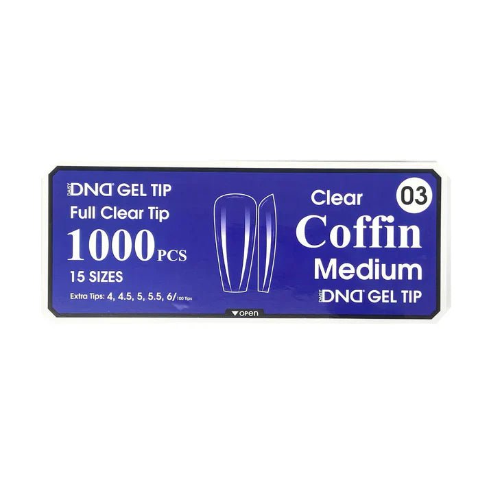 DND Clear Coffin Medium Gel Tip