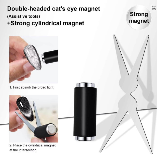 Extreme+ Magnet Cat Eye 3D Double Headed Strong Nails French Shape Cat Eye