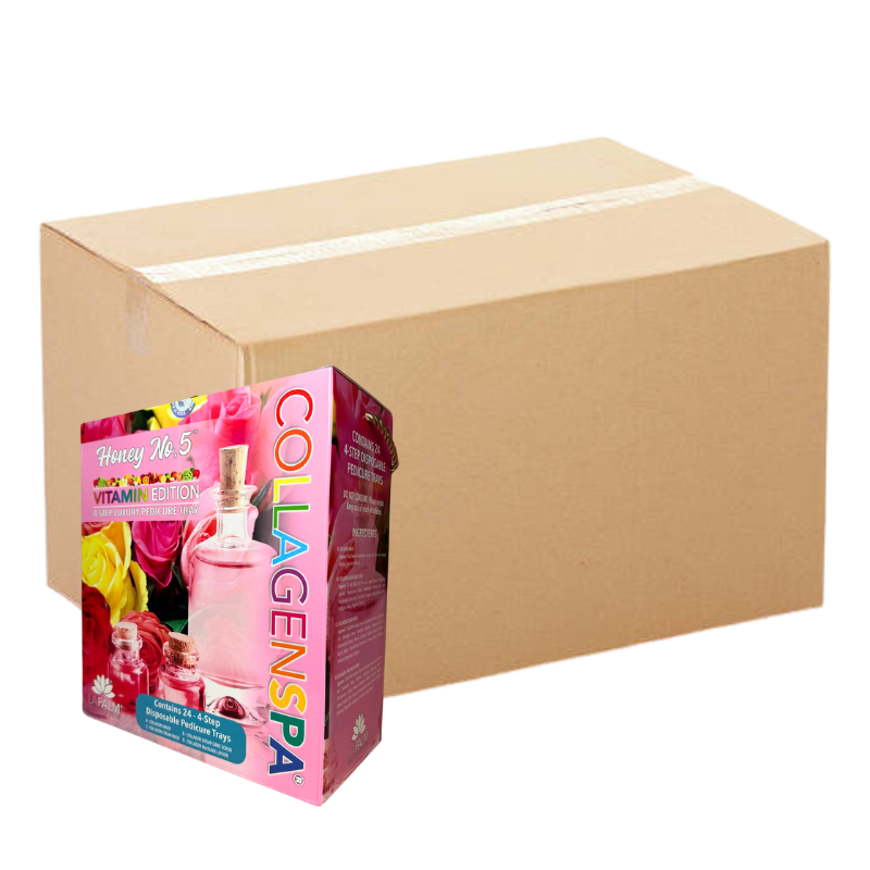 La Palm CollagenSpa 4-Step Pedicure Tray - Honey No.5 - Case of 4 Boxes/96