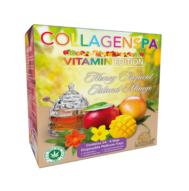 La Palm CollagenSpa 4-Step Pedicure Tray - Honey Tropical Island Mango - Case of 4 Boxes/96