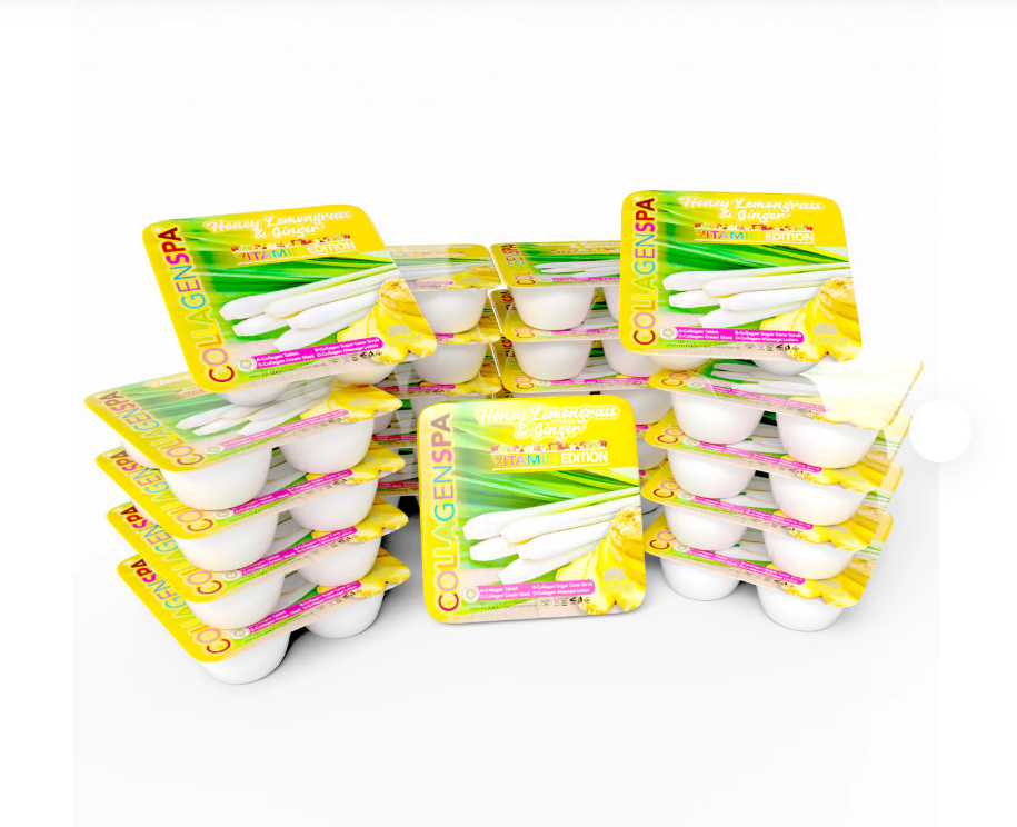 La Palm CollagenSpa 4-Step Pedicure Tray - Honey Lemongrass & Ginger - Case of 4 Boxes/96