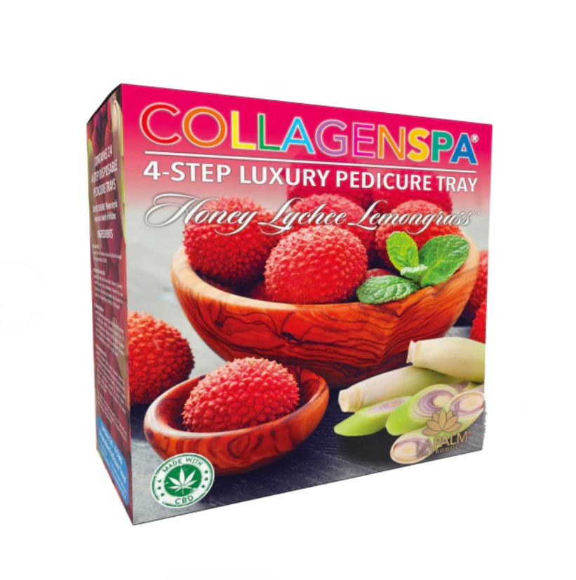 La Palm CollagenSpa 4-Step Pedicure Tray - Honey Lychee Lemongrass - Box of 24