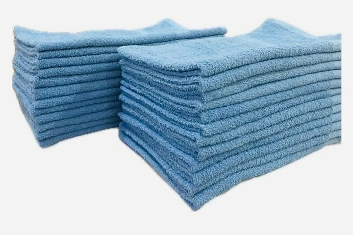 Nail Salon Towels - Light Blue / 16x29 / 100% Cotton, 3LBS per dozen