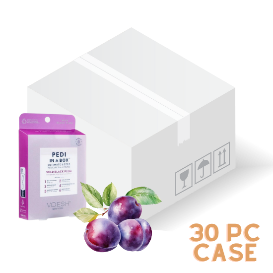 Voesh Pedi In a Box Ultimate 6 Step - Wild Black Plum - Case of 30