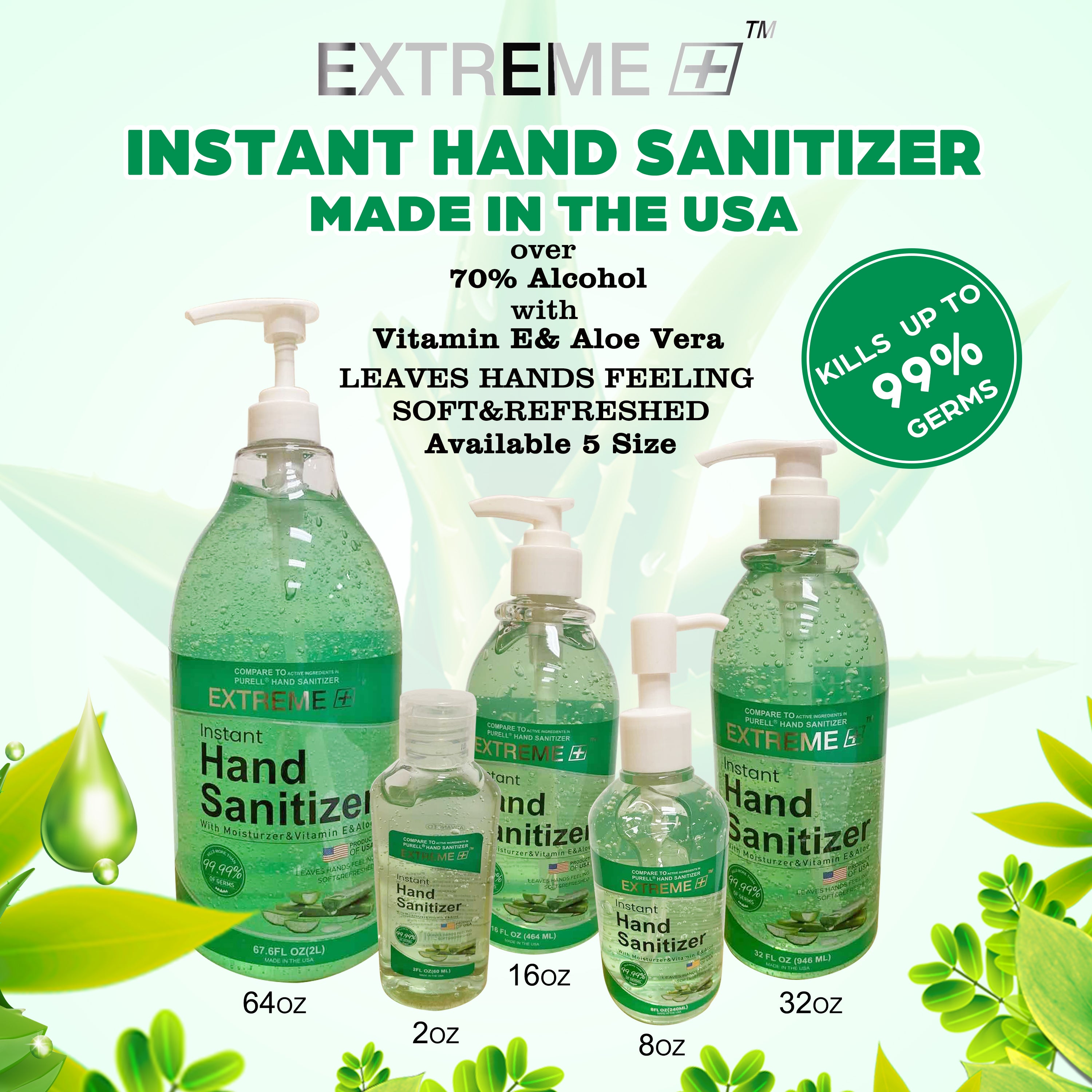 EXTREME+ Hand Sanitizer Gel, 8 oz
