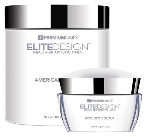 Premium Nails - Elite Design Dipping Powder Pink & White 7.8 oz - American Soft White
