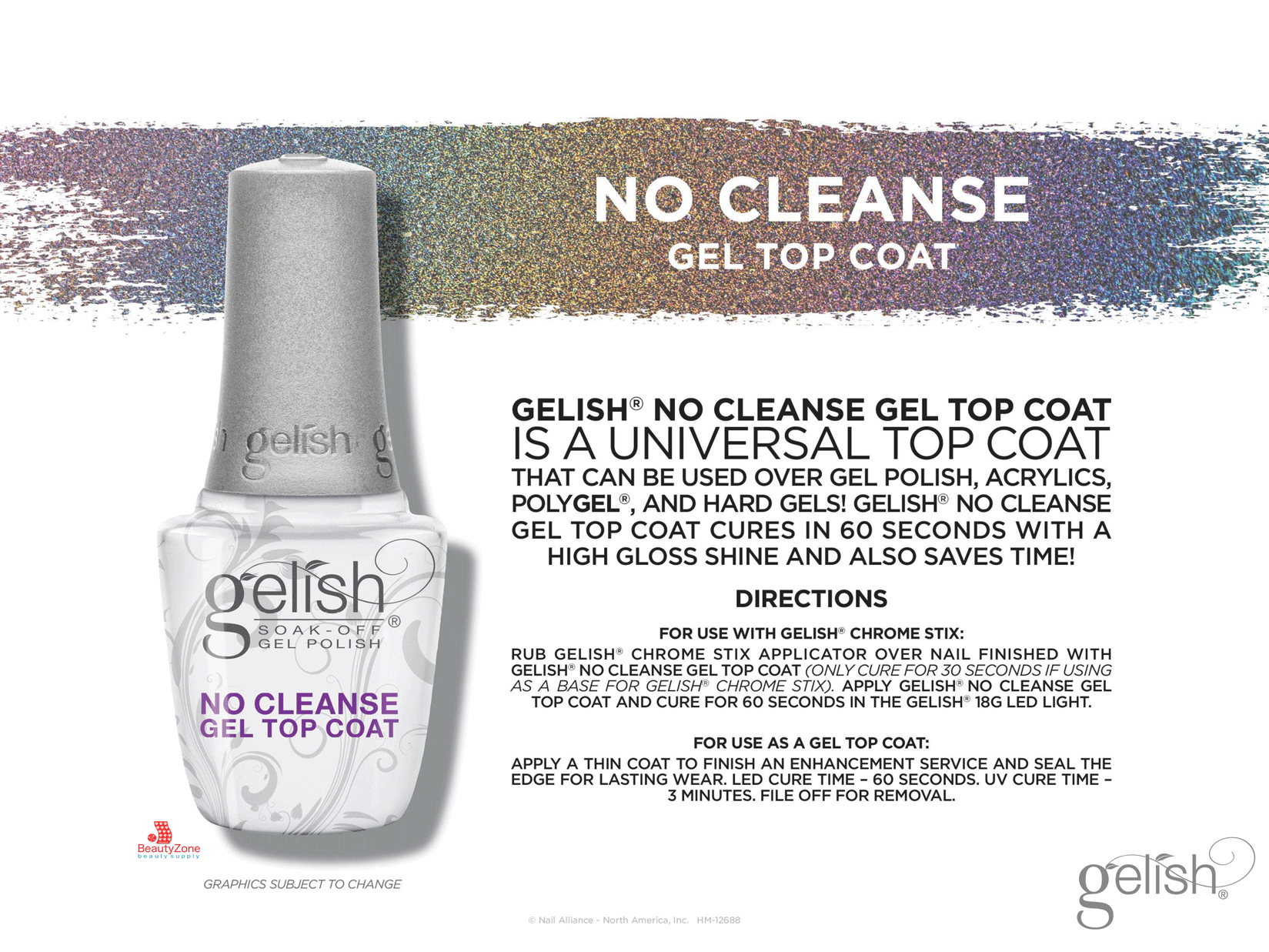 Harmony Gelish - No Cleanse Gel Top Coat 0.5 oz