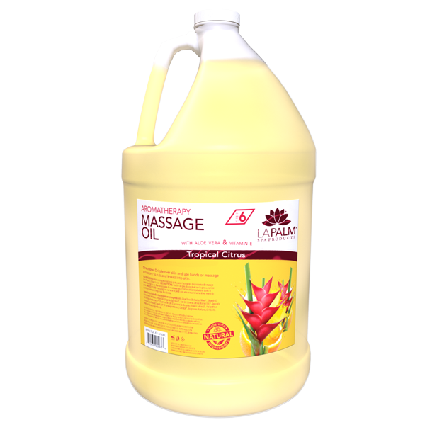 La Palm - Massage Oil - Tropical Citrus - Case of 4