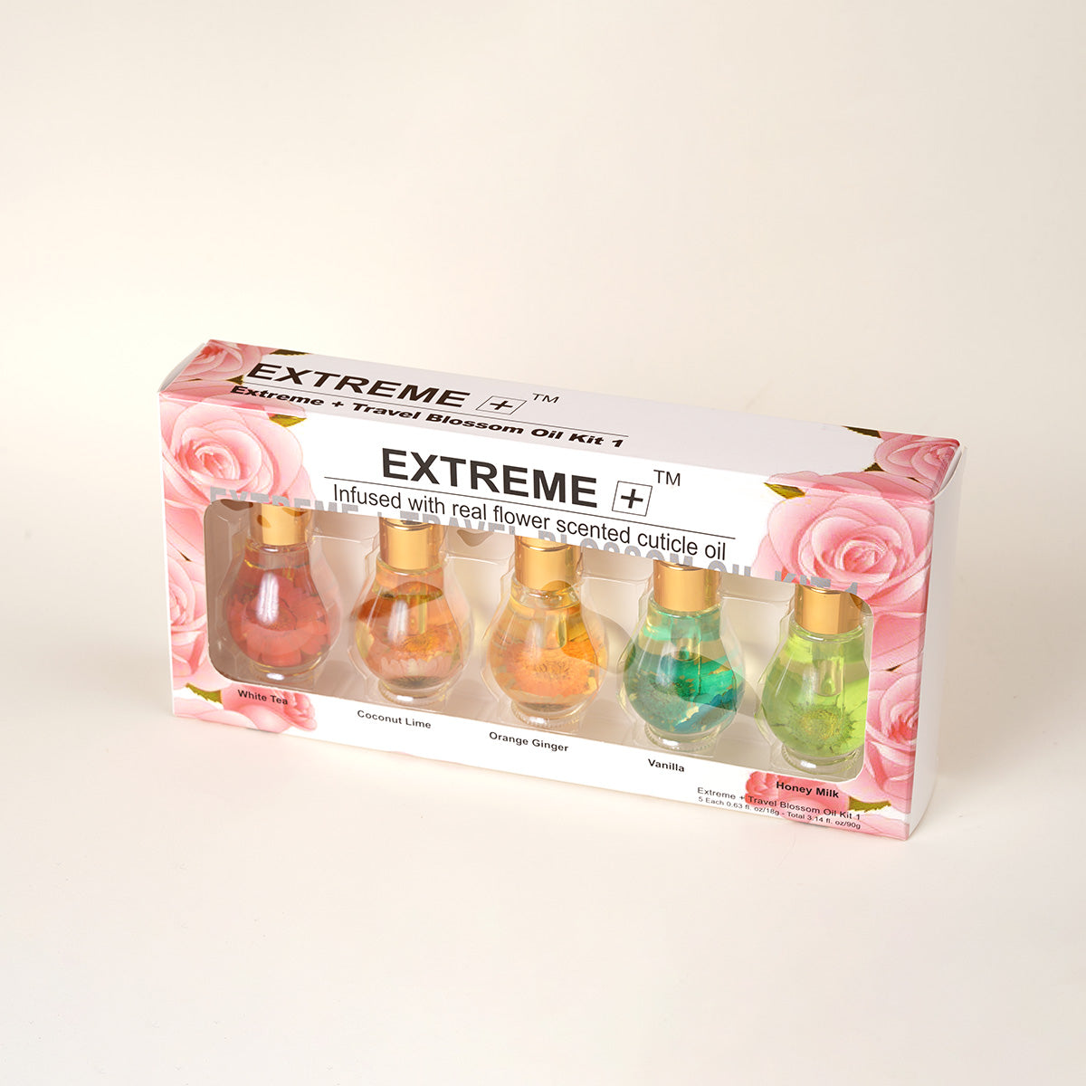 EXTREME+ Travel Oil Kit with Dropper, White Tea, Coconut Lime, Orange Ginger, Vanilla, Honey Milk