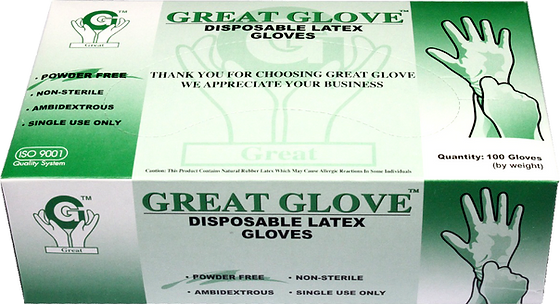 Great Latex Gloves, Powder Free Exam Gloves - Large - Box