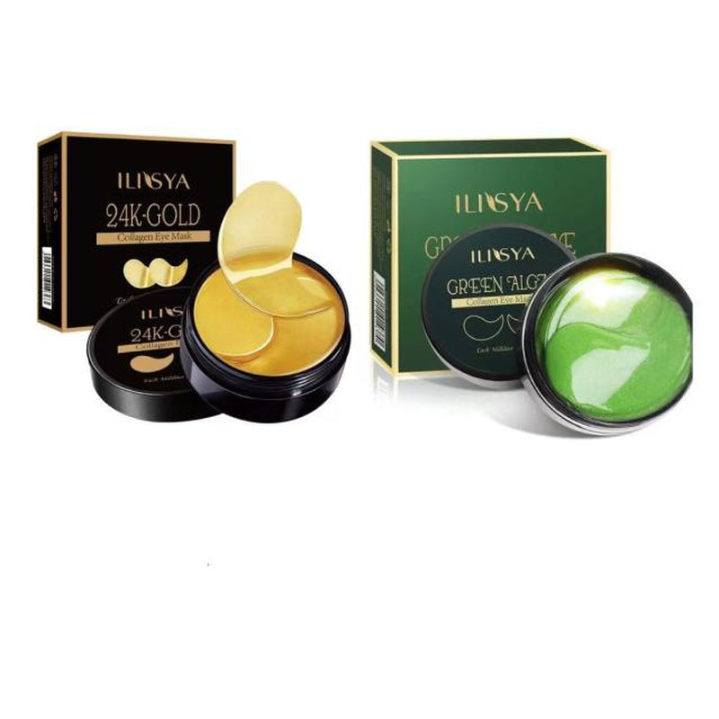 --Collagen Eye Mask 24K Gold Eye Patch Seaweed Eye Dark Circles Anti-Puffiness Anti-Aging Moisturizing Eyes--60Pcs