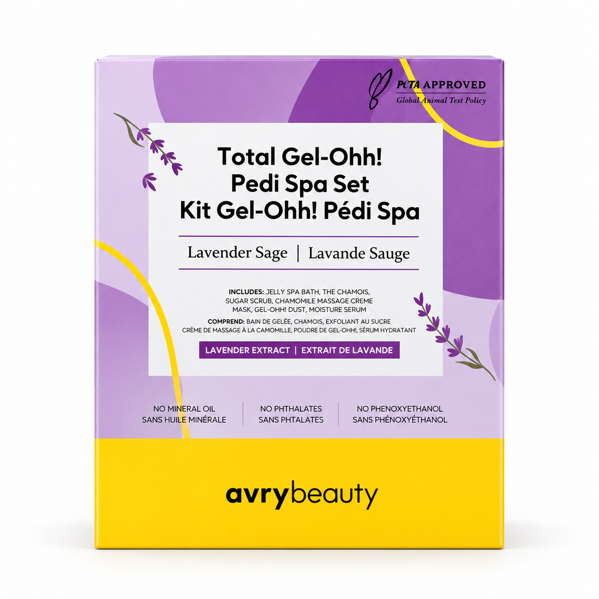 Avry Beauty Gel-Ohh Pedicure 5 Steps - Lavender Sage - Kit