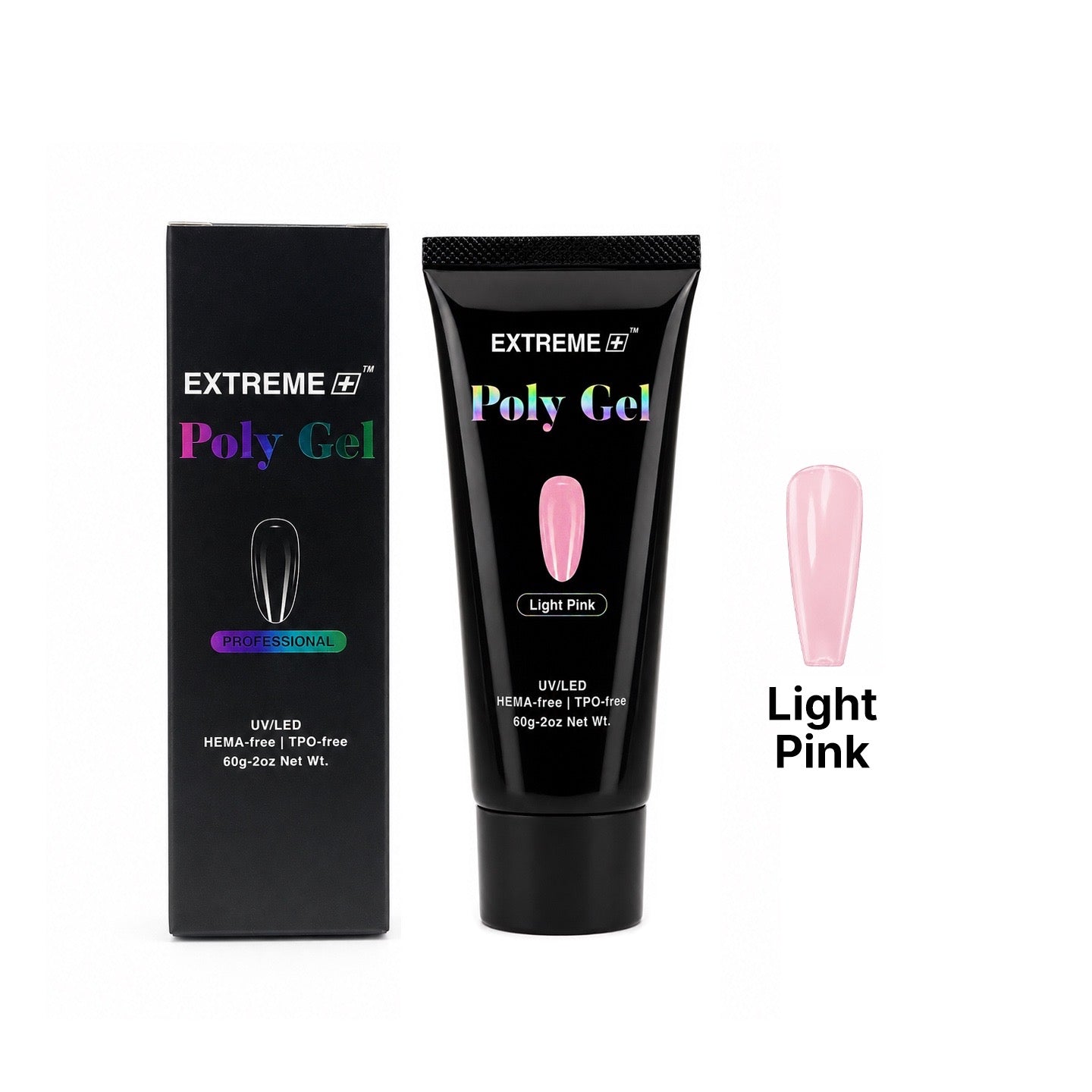 Extreme+ Poly Gel - Light Pink - Hema Free - TPO FREE - 2oz