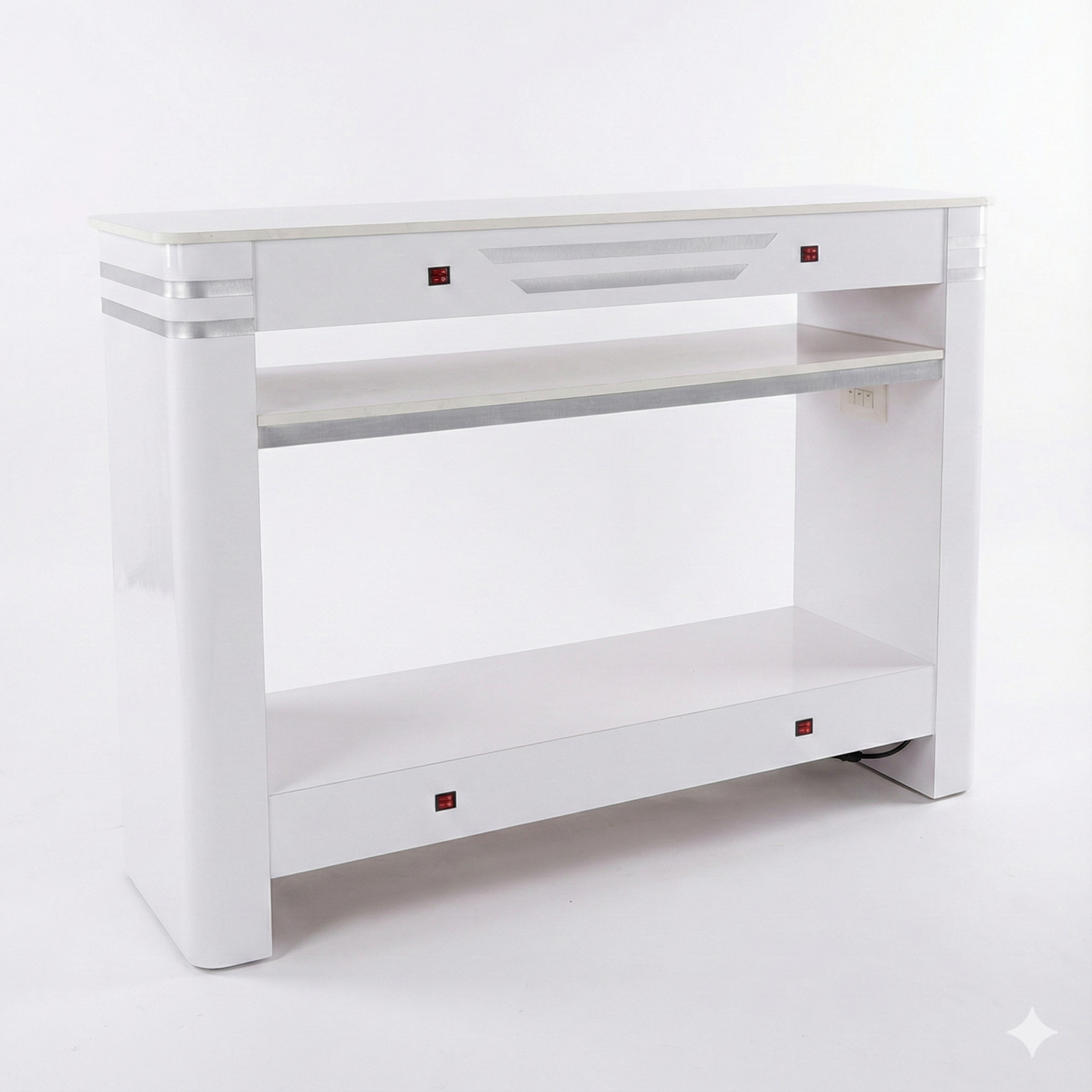 Nail Dryer Table - WSSL01 - White Shiney Silver