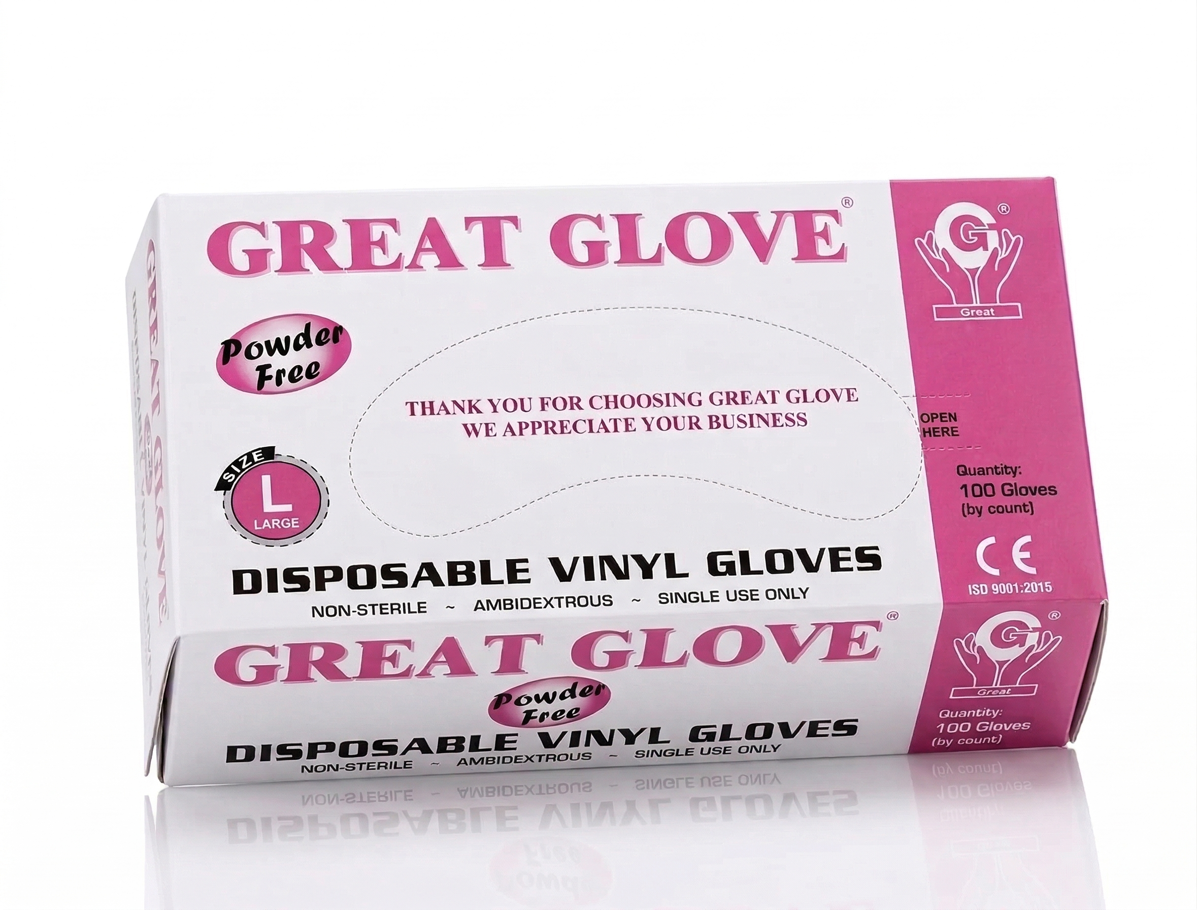 Top Glove Clear Vinyl Gloves size L - Box of 100pcs