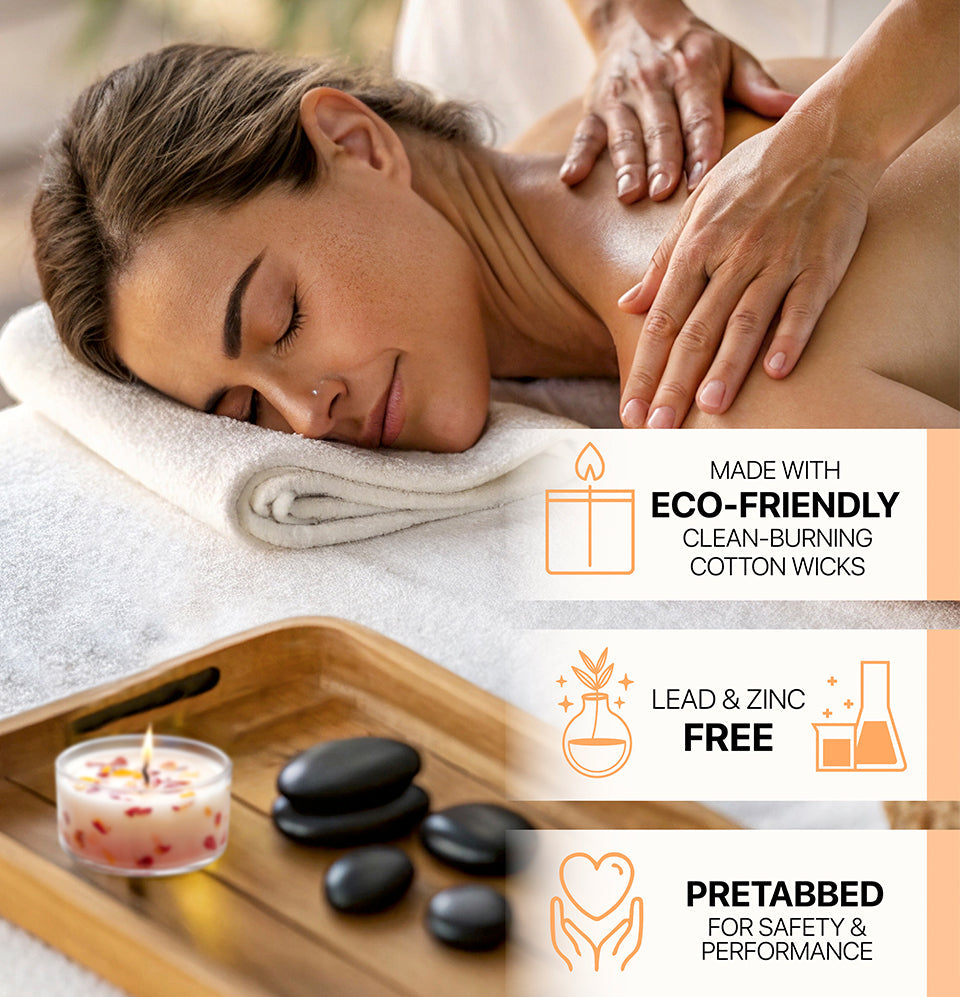 BareSoak Natural Beauty Massage Oil Candle 0.5 oz - White Orchid