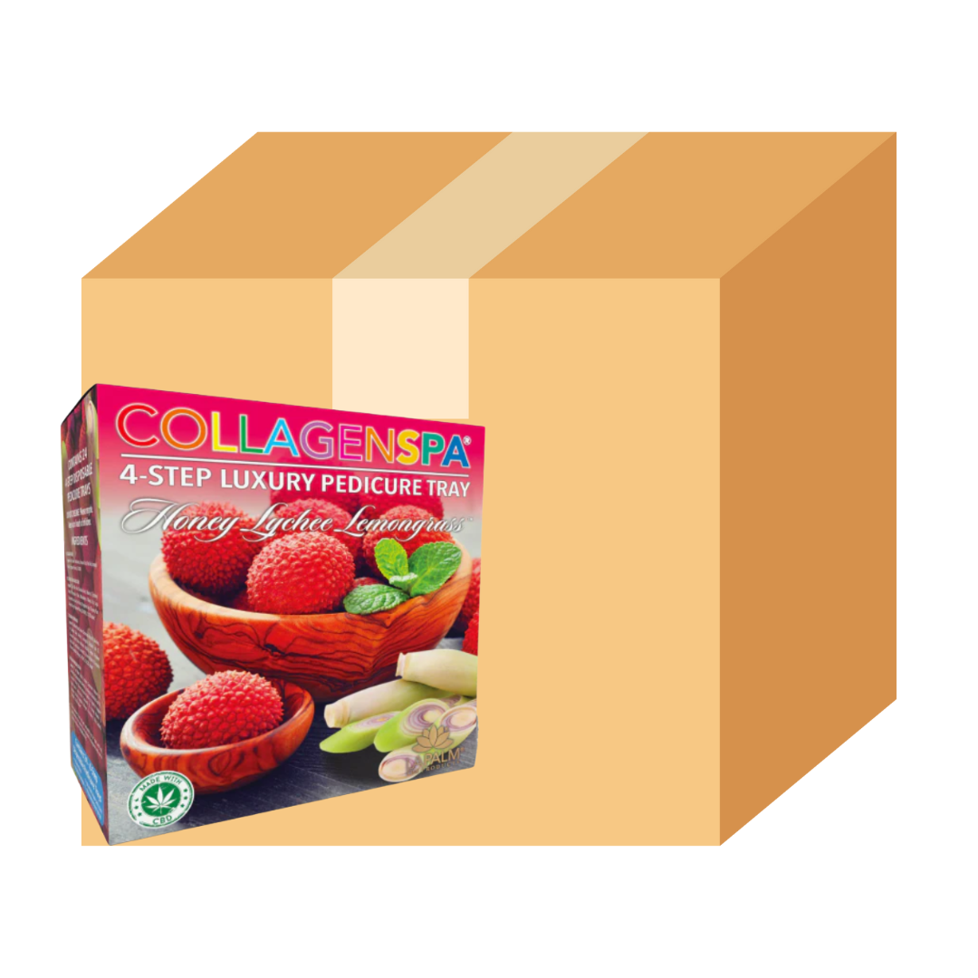 La Palm CollagenSpa 4-Step Pedicure Tray - Honey Lychee Lemongrass - Case of 4 /96