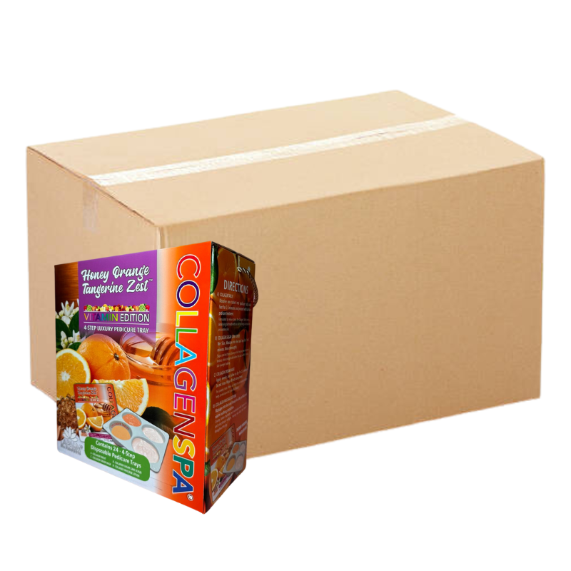 La Palm CollagenSpa 4-Step Pedicure Tray - Honey Orange Tangerine Zest - Case of 4/96