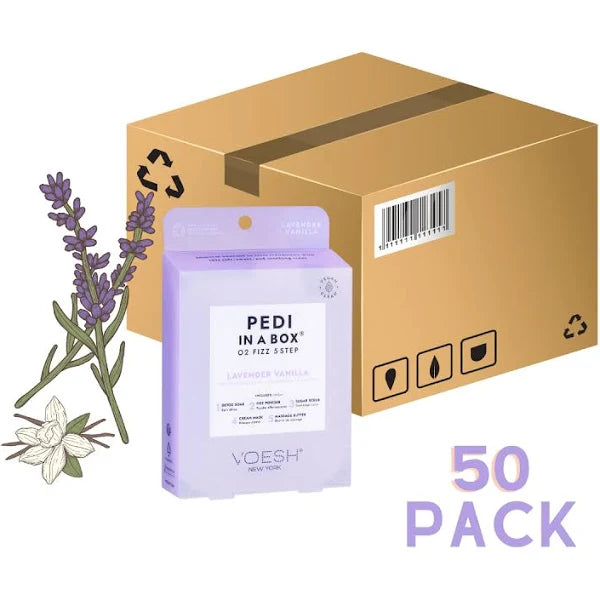 VOESH Pedi in a Box O2 Fizz 5 Step - Lavender - Case of 50