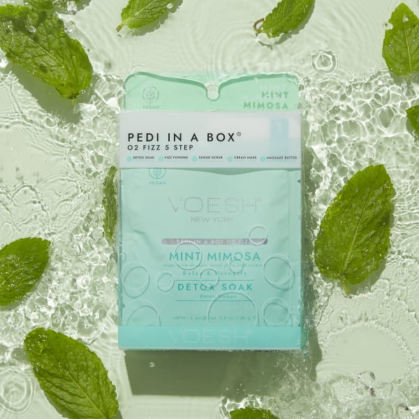 VOESH Pedi in a Box O2 Fizz 5 Step - Mint Mimosa - Case of 50