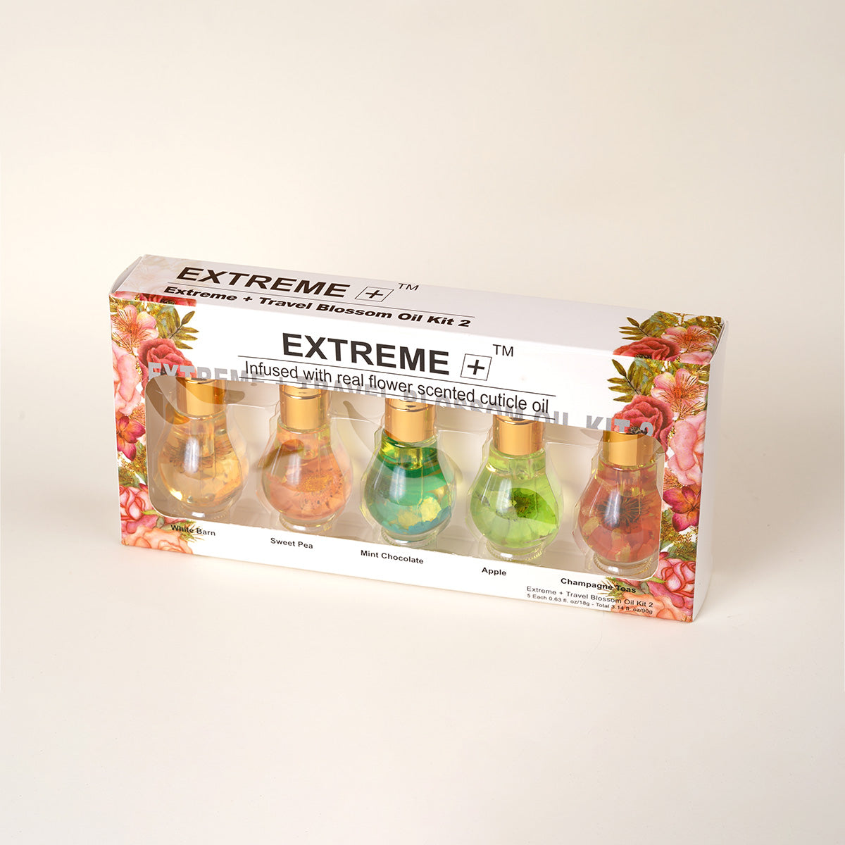 EXTREME+ Travel Oil Kit with Dropper, White Barn, Sweet Pea, Mint Chocolate, Apple, Champagne Toast