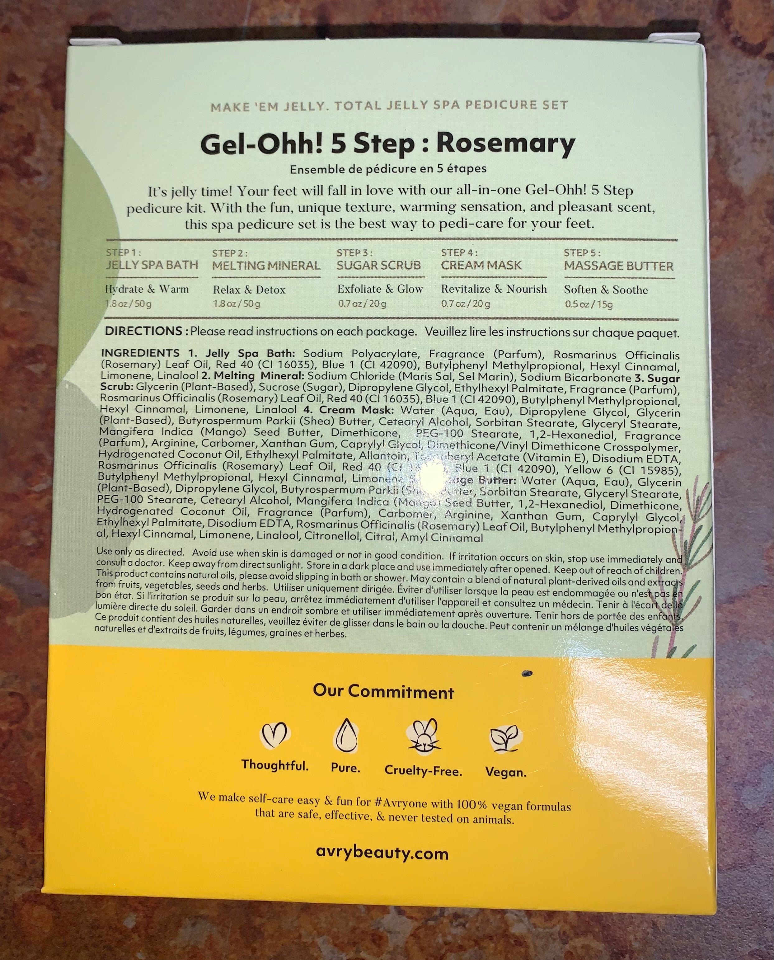 Avry Beauty Gel-Ohh Pedicure 5 Steps - Rosemary - Case of 50